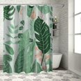 thumbnail image 1 of Orinice Tropical Leaves Shower Curtain with White Tassel for Bathroom Green Palm Leaf Shower Curtains Set Boho Banana Leaf Jungle Fabric Shower Curtain Bathtub Dorm Decorative Waterproof Hooks 60x72, 1 of 7