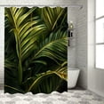 thumbnail image 1 of Orinice Tropical Palm Leaf Shower Curtain Dark Green Golden Banana Leaves Bathroom Tropical Jungle Palm Tree Hawaiian Bathroom Decor Set with12 Hooks 60x72, 1 of 7