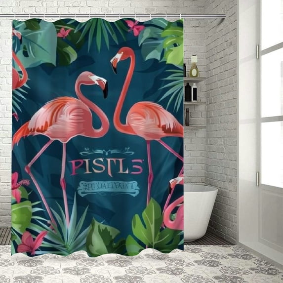 Orinice Tropical Paradise Exotic Flowers Birds Bath Shower Curtains with Thicken Hooks Heavy Duty Waterproof Polyester Fabric Durable Machine Washable Home Decoration for Bathroom Hotel 60x72