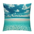 thumbnail image 1 of Orinice  Tropical Throw Pillow Cushion Cover, Paradise Ocean Dreamy Sea Vacation Serene Summer Exotic Relax Summer Picture, Decorative Square Accent Pillow Case,  White, 1 of 5