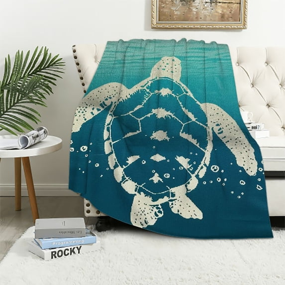 Orinice Turtle Bubbles Warm Lightweight Blanket Soft Fleece Blankets for All Seasons - Decorative Throw Blanket for Living Rooms, Sofa, and Bed 60x80in