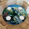 thumbnail image 1 of Orinice Turtle Coral Reef Underwater Round Table Cover Stain Resistant Washable Indoor Outdoor Tablecloth Kitchen Dining Wedding Parties Picnic Camping 100% Polyester Fiber 54-58, 1 of 8