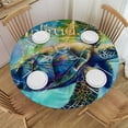 thumbnail image 1 of Orinice Turtle Sea Faith Round Table Cover Stain Resistant Washable Indoor Outdoor Tablecloth Kitchen Dining Wedding Parties 100% Polyester Fiber 31-35, 1 of 8