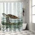thumbnail image 1 of Orinice Turtle Seaweed Bathtub Bathroom Decor Set with Hooks, Colorful Luxurious Graphic Print Polyester Fabric Shower Curtain, 100% Waterproof Washable Bathroom Shower Curtain Set 36x72, 1 of 7