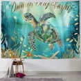thumbnail image 1 of Orinice Turtle Starfish Underwater Tapestry Wall Hanging Unique Style Graphic Tapestries Home Wall Decor Art Living Room Bedroom 60x50inch, 1 of 6