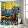 thumbnail image 1 of Orinice Ultrafine Detailed Painting Bathroom Decor Set, Colorful Luxurious Graphic Print Polyester Fabric Shower Curtain Set with Hooks 36x72, 1 of 7