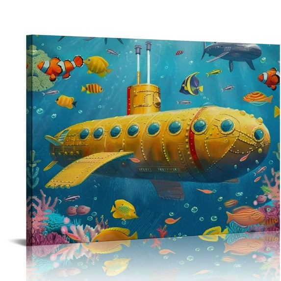 Orinice Underwater Fine Art Aesthetic Poster & Print Wall Painting for Home Decor, Set of 4 Canvas Wall Art Prints 16x12in