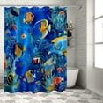 thumbnail image 1 of Orinice Underwater Shower Curtain Ocean Theme Tropical Fish Coral Animal Sea World Marine Life Print Pattern Kids Bathroom Curtain Set with 12 Hooks Waterproof Fabric Boys Girls Bath Decor 60x72, 1 of 7