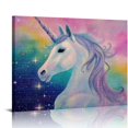 thumbnail image 1 of Orinice Unicorn Stars Rainbow Fine Art Aesthetic Poster & Print Wall Painting for Home Decor 16x12in, 1 of 6