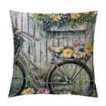thumbnail image 1 of Orinice  Vintage Bicycle Flower Pillow Cases Cushion Cover Oil Painting Bike with Beautiful Daisy Flower Butterfly Decorative Cotton Linen Throw Pillow Covers Spring Farmhouse Decor  White, 1 of 5