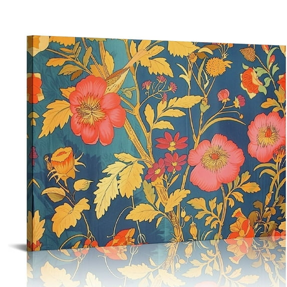 Orinice Vintage Boho Floral Wall Art Colorful Floral Flower Pictures Mid Century Modern Flower Print Abstract Floral Botanical Wall Art Retro Aesthetic Flower Posters Boho Botanical Pictures 20x16in