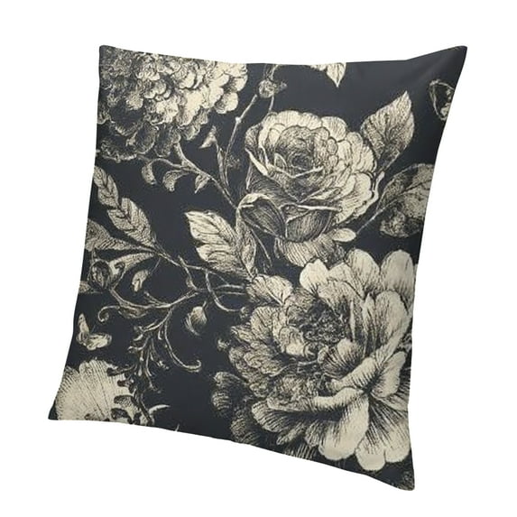 Orinice Vintage Floral Pillow Covers Dark Floral Peony Butterfly Decorative Throw Pillow Covers for Couch Bed, Dark Cottagecore Decor, Floral Room Decor, Cottagecore Room Decor 20x20in