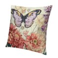 thumbnail image 1 of Orinice Vintage Floral Throw Pillow Covers   Spring Summer Butterfly Flower Decorative Outdoor Pillow Covers Rustic Pillowcase  Cushion Covers For Sofa Couch Bed Home Decor 24x24in, 1 of 5
