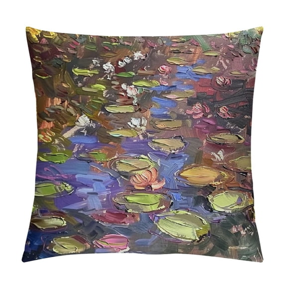 Orinice Water Lilies Graphic Decorative Cushion Throw Pillow Cover for Home Couch Living Room Bed Sofa - Pillow Case 1PC 20x20in