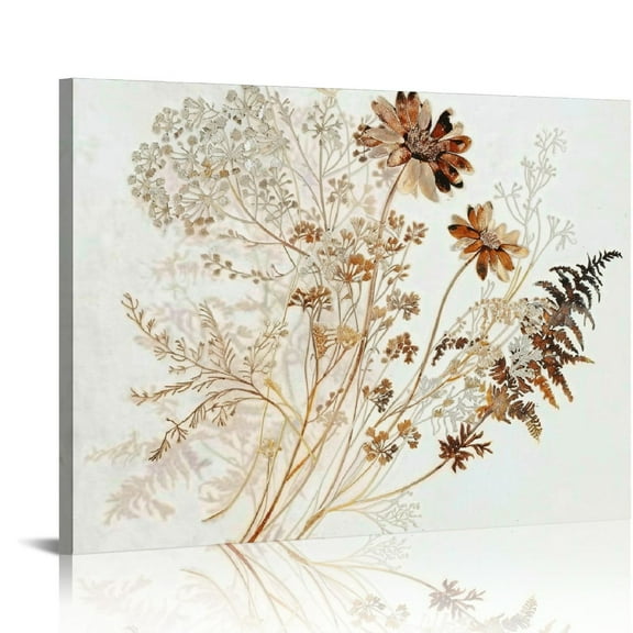 Orinice Watercolor Flower Wall Art  Botanical Wildflower Wall Decor Boho Neutral Canvas Wall Art Vintage Prints Floral Pictures Minimalist Farmhouse Poster for Room Bedroom