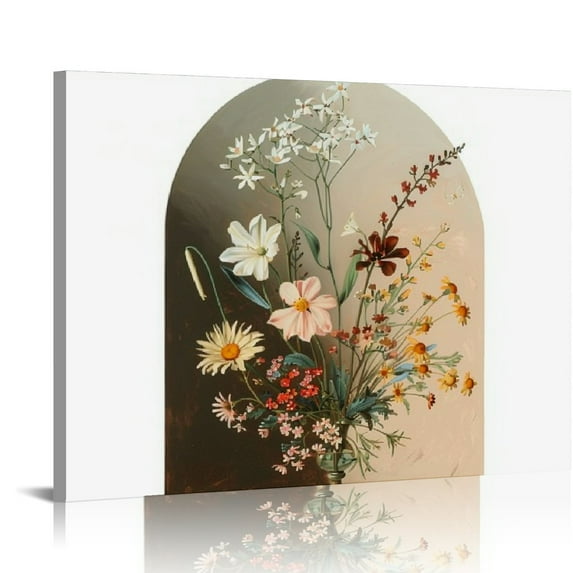 Orinice Watercolor Flower Wall Art Wildflower Floral Wall Decor Pictures Botanical Canvas Wall Art Vintage Prints Boho Flower Painting Minimalist Floral Poster for Room Bedroom 20x16in