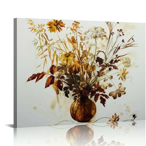 Orinice Watercolor Wildflower Wall ArtFlower Pictures Wall Decor, Vintage Floral Wall Art, Boho Botanical Prints, Farmhouse Wildflower Art Flowers Posters for Nursery Bedroom 16x12in