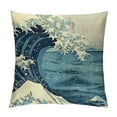 thumbnail image 1 of Orinice Wave Ocean Graphic Decorative Pillow Cover for Home Couch Living Room Bed Sofa 18x18in, 1 of 5