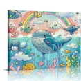 thumbnail image 1 of Orinice Whale Animals Ocean Fine Art Aesthetic Poster Print Wall Painting for Classroom Kitchen Office Farmhouse Bathroom Decor 16x12in, 1 of 6