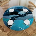 thumbnail image 1 of Orinice Whale Baby Round Table Cover Stain Resistant Washable Indoor Outdoor Tablecloth Kitchen Dining Wedding Parties Picnic Camping 100% Polyester Fiber 31-35, 1 of 8