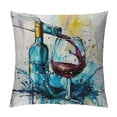 thumbnail image 1 of Orinice Wine Bottle Splash Graphic Decorative Throw Pillow Cover for Home Cushion Living Room Sofa Car Bedroom Decor 1PC 12x12in, 1 of 5
