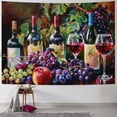thumbnail image 1 of Orinice Wine Bottles Glasses Fruit Tapestry Wall Hanging Unique Style Graphic Tapestries Home Wall Decor Art for Living Room Bedroom Apartment Farmhouse Dorm 40x60inch, 1 of 6