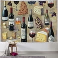 thumbnail image 1 of Orinice Wine Cheese Bottle Tapestry Wall Hanging Unique Style Graphic Tapestries Home Wall Decor Art for Living Room Bedroom Apartment Dorm Farmhouse, Suitable for Hanging 60x50inch, 1 of 6