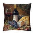 thumbnail image 1 of Orinice Wine Cheese Grapes Graphic Decorative Pillow Cover for Home Couch Living Room Sofa, Short Plush Year-Round Pillow Case 1PC 24x24in, 1 of 5