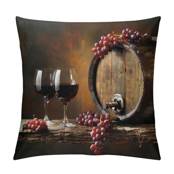 Orinice Wine Grapes Graphic Decorative Cushion Throw Pillow Cover for Home and Sofa, Printed on Both Sides, Year-Round Pillowcase 1PC 18x18in
