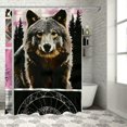thumbnail image 1 of Orinice Wolf Bear Patterns Bathroom Decor Set with Hooks, Colorful Luxurious Graphic Print Polyester Fabric Chic Modern Shower Curtain, Multi Size 60x72, 1 of 7