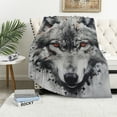 thumbnail image 1 of Orinice Wolf Blanket Throw Bedspread Soft Fluffy Warm Light Flannel Fabric Design for Duvet Cover Quilt Rug | Perfect for Adults Or Children's Gifts  50x60in, 1 of 6