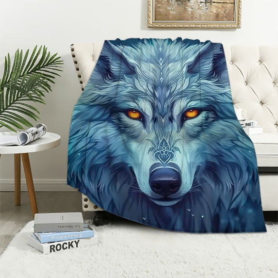 Orinice Wolf Blankets Throw Super Soft Warm Plush Fluffy Lightweight Cozy Fuzzy Blankets for Children Teens, Young Girls Or Adult for Couch Bed Sofa 60x80in