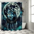 thumbnail image 1 of Orinice Wolf Dream Catcher Night Sky Bathroom Decor Set - Colorful Luxurious Polyester Fabric Shower Curtain with Hooks 60x72, 1 of 7