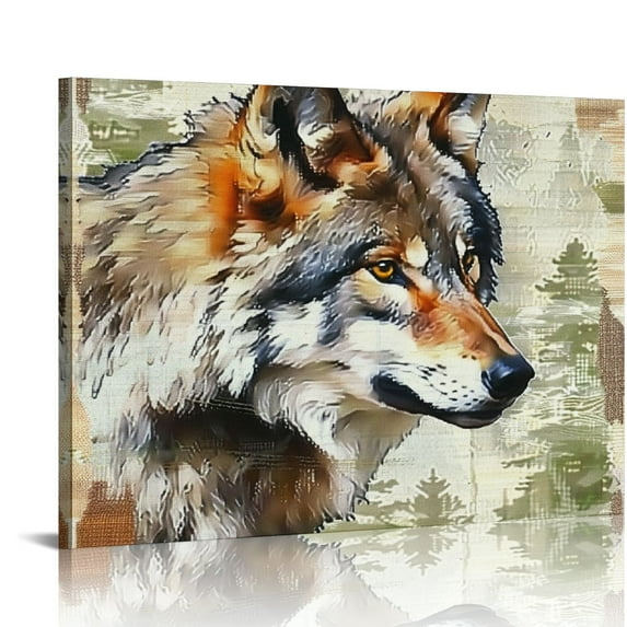 Orinice Wolf Fine Art Aesthetic Poster & Print Wall Painting for Classroom Kitchen Office Farmhouse Bathroom Room Decor Pictures Wall Art Painting Wall Decor for Bathroom Canvas Living Room