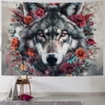 thumbnail image 1 of Orinice Wolf Flowers Fantasy Art Tapestry Wall Hanging Unique Style Graphic Tapestries Home Wall Decor for Living Room Bedroom Apartment Farmhouse Dorm Bedroom Living Room Dorm 40x30inch, 1 of 6