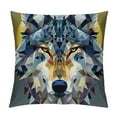 thumbnail image 1 of Orinice Wolf Moon Geometric Pattern Graphic Decorative Cushion Throw Pillow Cover 24x24in, 1 of 5