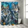 thumbnail image 1 of Orinice Wolfs Flowers Sky Bathroom Decor Set, Multi Size Colorful Luxurious Graphic Print Polyester Fabric Fashion Shower Curtain Set with Hooks 69x72, 1 of 7