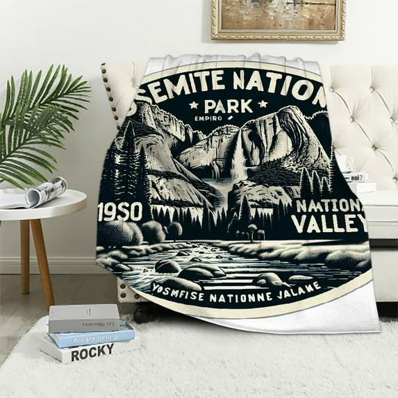 Orinice Yosemite National Park Warm Lightweight Blanket Soft Fleece Throw Blanket for All Seasons - Cow Gifts Blanket, Living Room Sofa Decor, Multiple Sizes Available 50x60in