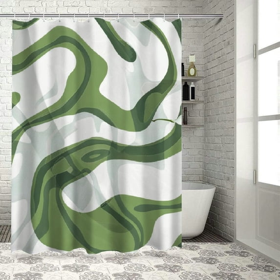 Orinice Zebra Pattern Flowers Geometric Bathroom Decor Set with Hooks 100% Polyester Modern Shower Curtain 36x72