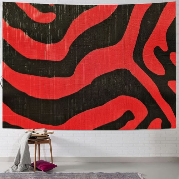 Orinice Zebra Print Fabric Abstract Tapestry Wall Hanging Unique Style Graphic Tapestries for Home Wall Decor Art Living Room Bedroom Dorm Farmhouse 60x50inch