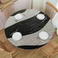 thumbnail image 1 of Orinice Zebra Print Round Table Cover Stain Resistant Washable Indoor Outdoor Tablecloth Kitchen Dining Wedding Parties Elastic Edge 100% Polyester Fiber 42-46, 1 of 8