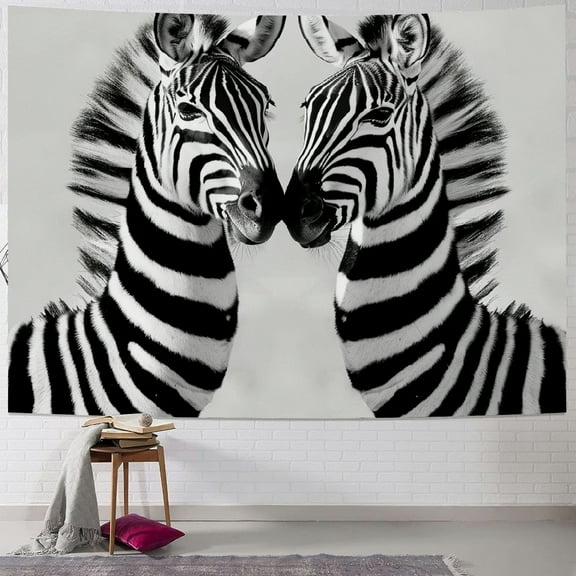 Orinice Zebras Love Cute Tapestry Wall Hanging Unique Style Graphic Tapestries Home Decor Art Living Room Bedroom Dorm 60x50inch