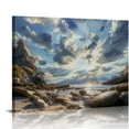 thumbnail image 1 of Orinice mountains canvas wall art, beach coastal art Prints for living room wall decoration, seascape wall decor canvas print for room decor, Landscape Prints, Decor 16x12in, 1 of 6