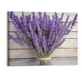 thumbnail image 1 of OriniceArtwork Purple Lavender Wall Decor Canvas Wall Art Retro Paintings Style Purple Lavender Flowers Picture on White Vintage Wood Background Rural for Living Room Bedroom Bathroom 20x16inch, 1 of 3