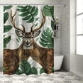 thumbnail image 1 of Orinis Lief, Ince Nordic Banana Leaf Tropical Plants Natural Wood Grain Hotel Bathroom Shower Curtain, Washable Shower Curtain, 1 of 7