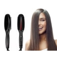thumbnail image 1 of Orino Electric Hair Straightening Brush Hot Air Vibrating Comb- Jet Black, 1 of 6