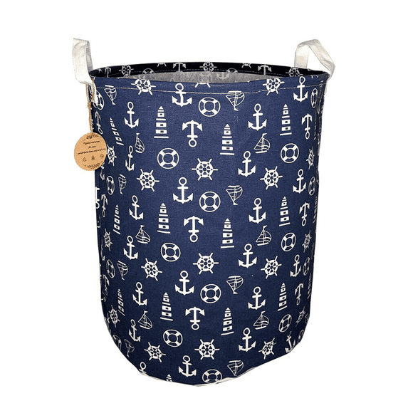 Orino Child's Anchor Waterproof 3-Bins Laundry Hampers, Set, Blue