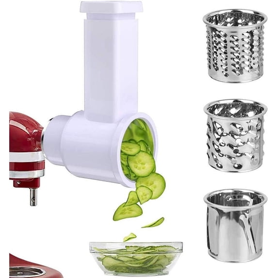 Orino Slicer Shredder Attachments for KitchenAid Stand Mixer Cheese Grater Attachment Compatible with All KitchenAid Stand Mixers Set of 3