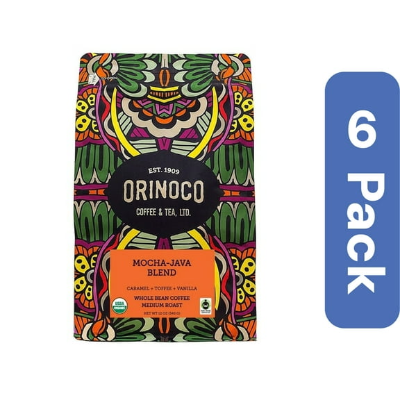 Orinoco Coffee & Tea Ltd Mocha Java Blend Whole Bean 12 oz (Pack of 6)