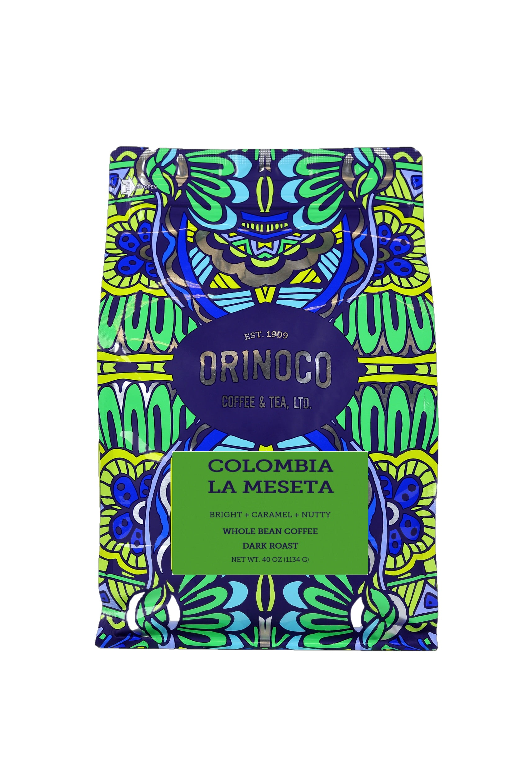 Orinoco Colombia La Meseta 2.5lb bag,  Dark Roast, Whole Bean Coffee, 100% Arabica beans